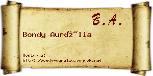 Bondy Aurélia névjegykártya